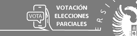 Banner votación: Elecciones Parciales a Claustro Universitario, Juntas de Facultad y Escuela y Consejos de Departamento y a la Delegación de Estudiantes de Centros, 2023