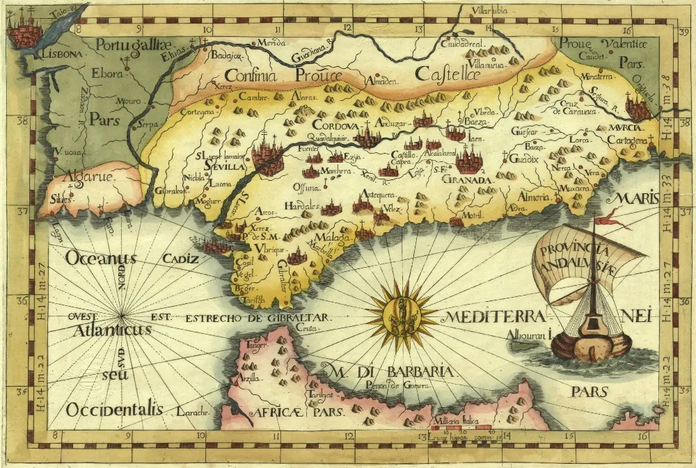 Mapa antiguo de Andalucía