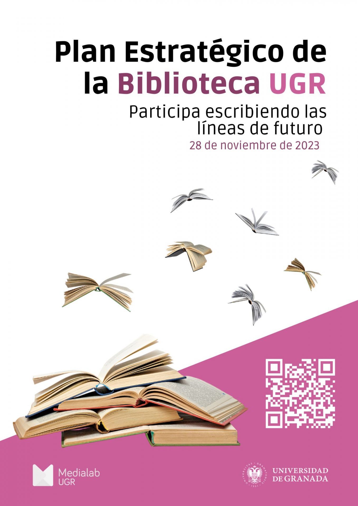 Cartel Proceso participativo innovador para la creación del nuevo Plan Estratégico de la Biblioteca Universitaria de la UGR