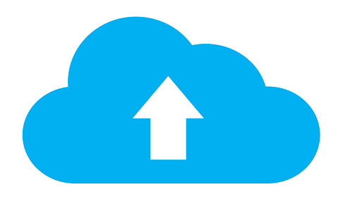 A cloud with an "upload" arrow on it