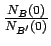 $\frac{N_B(0)}{N_{B'}(0)}$