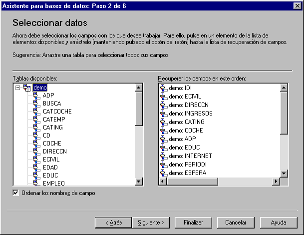 Cuadro de diálogo Seleccionar datos
