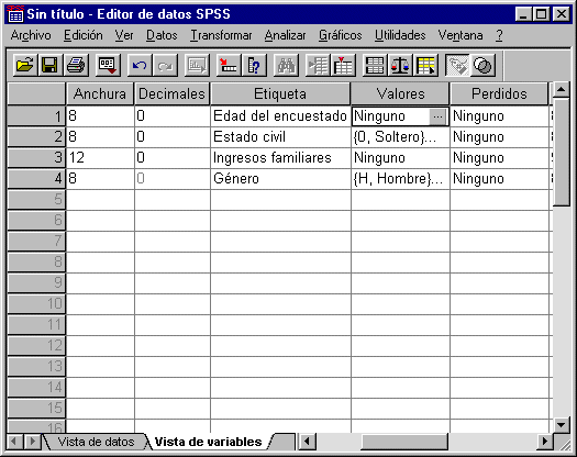 Creación de una etiqueta de valor