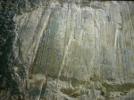 Tail of mirocrushed material related to the development of slickenlines in high-angle normal faults (Sierra Nevada, Betics).
