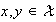 $x,y\in\QTR{cal}{X}$
