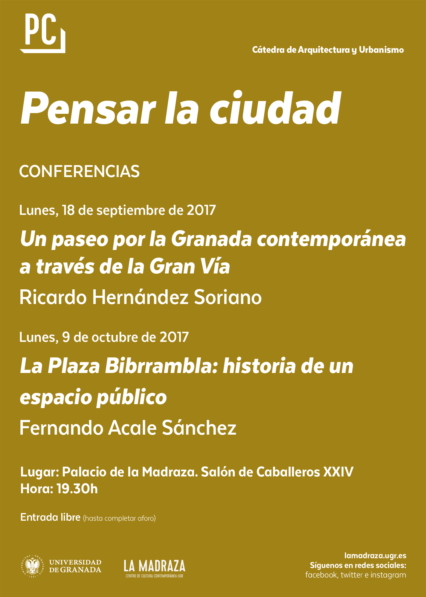 cartel conferencia pensar la ciudad 