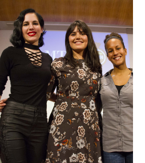 Three participants from the 2018 finals of 3 Minute Thesis