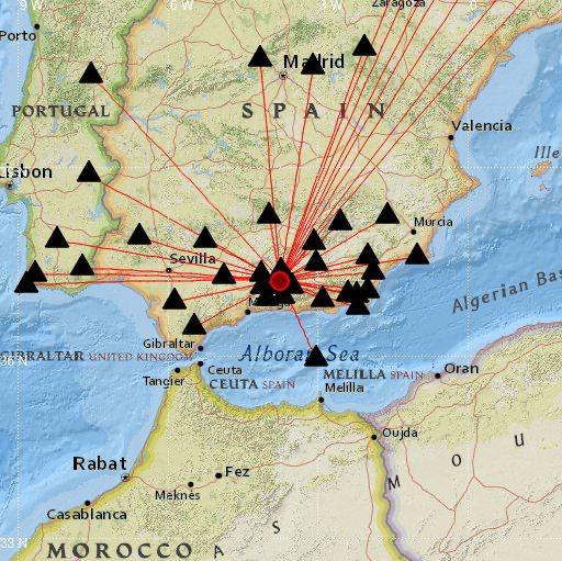 Mapa de intensidades del Terremoto