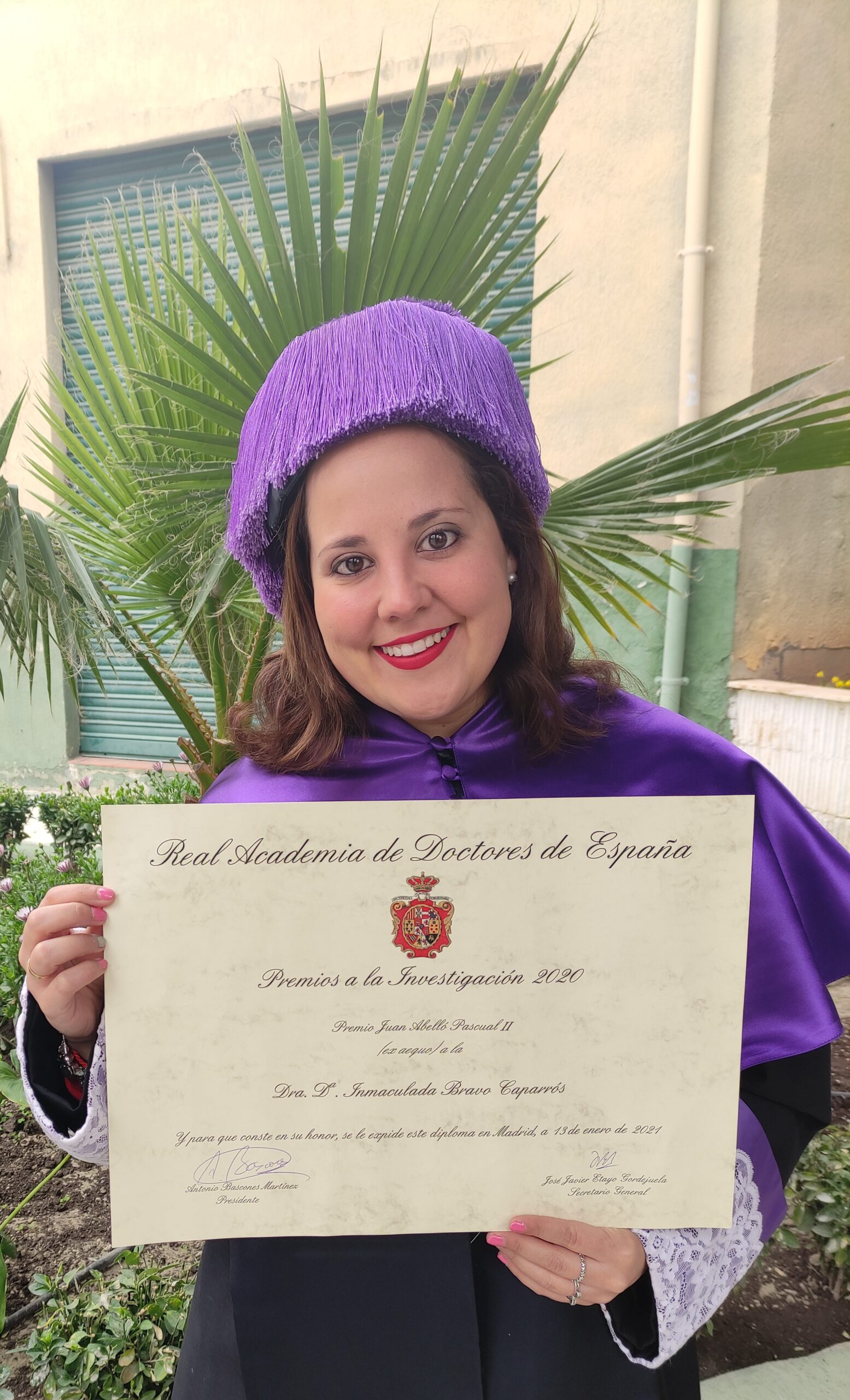 Inmaculada Bravo recibe el galardón