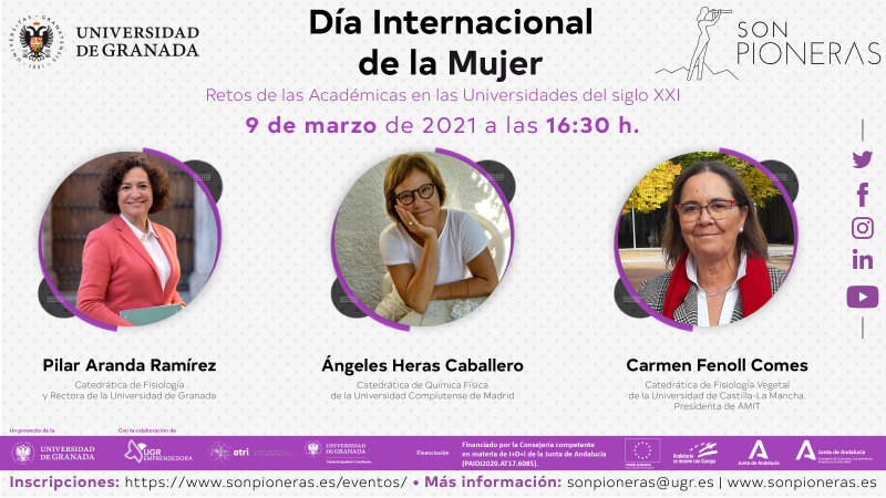 Cartel de la iniciativa son pioneras donde aparecen las fotografías de Pilar Aranda, Ángeles Heras y Carmen Fenoll