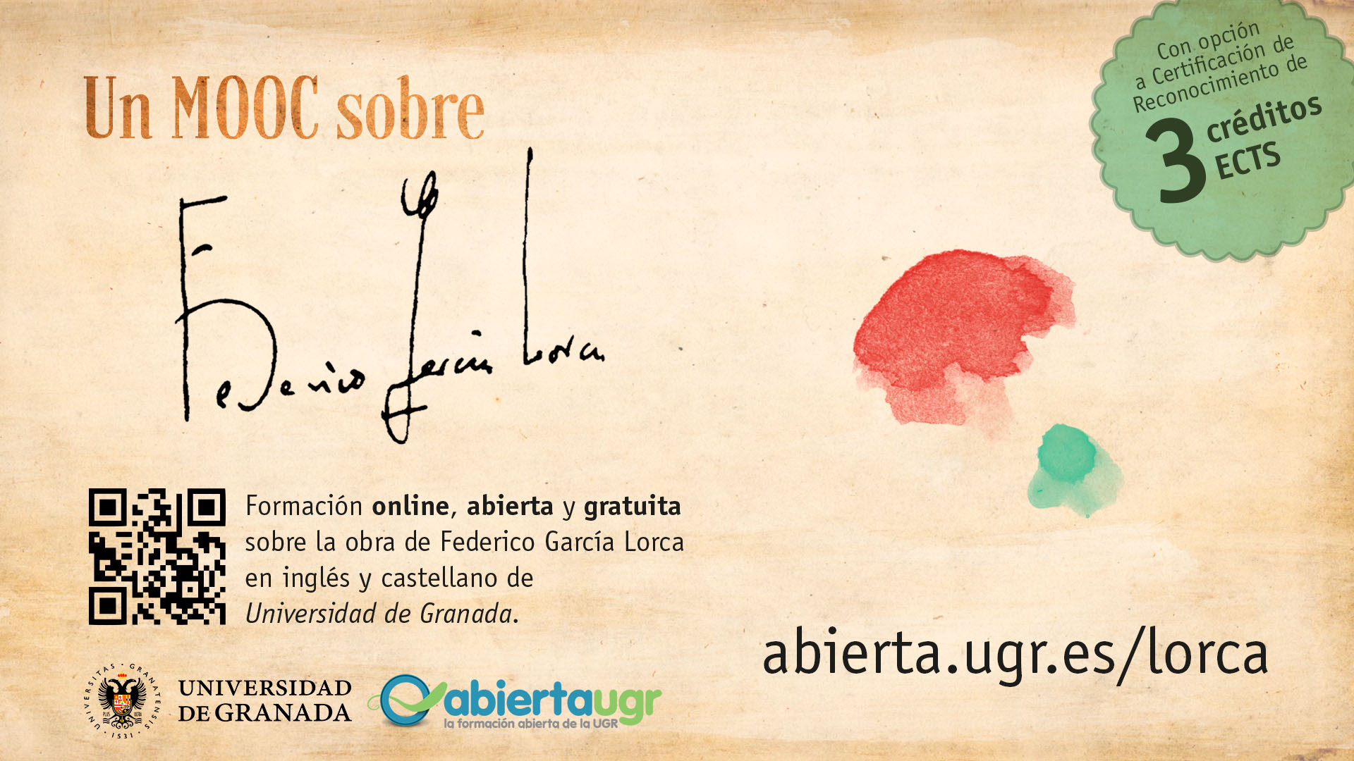 cartel del MOOC con firma de Federico García Lorca