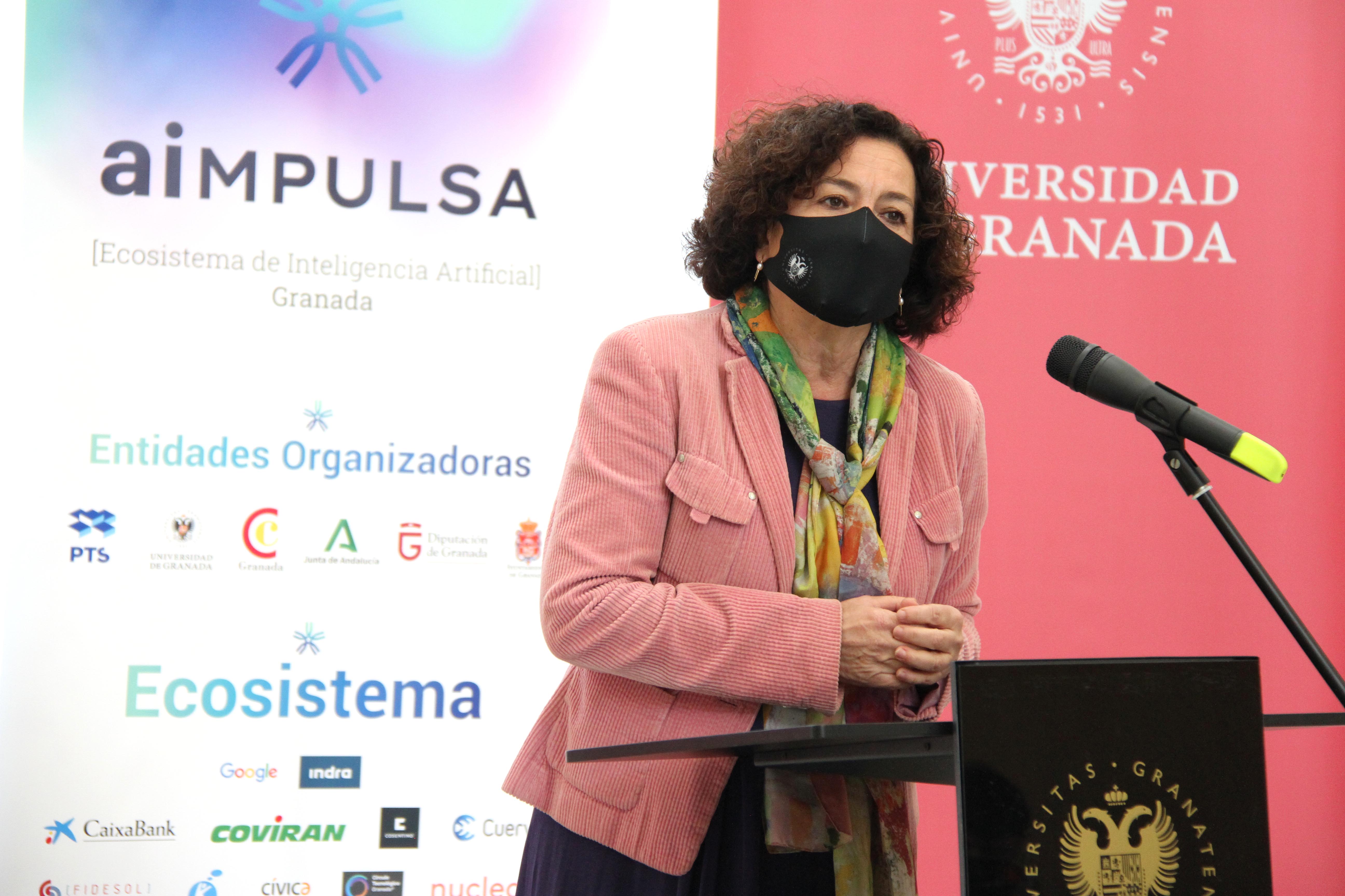 Pilar Aranda Ramírez durante la presentación del proyecto
