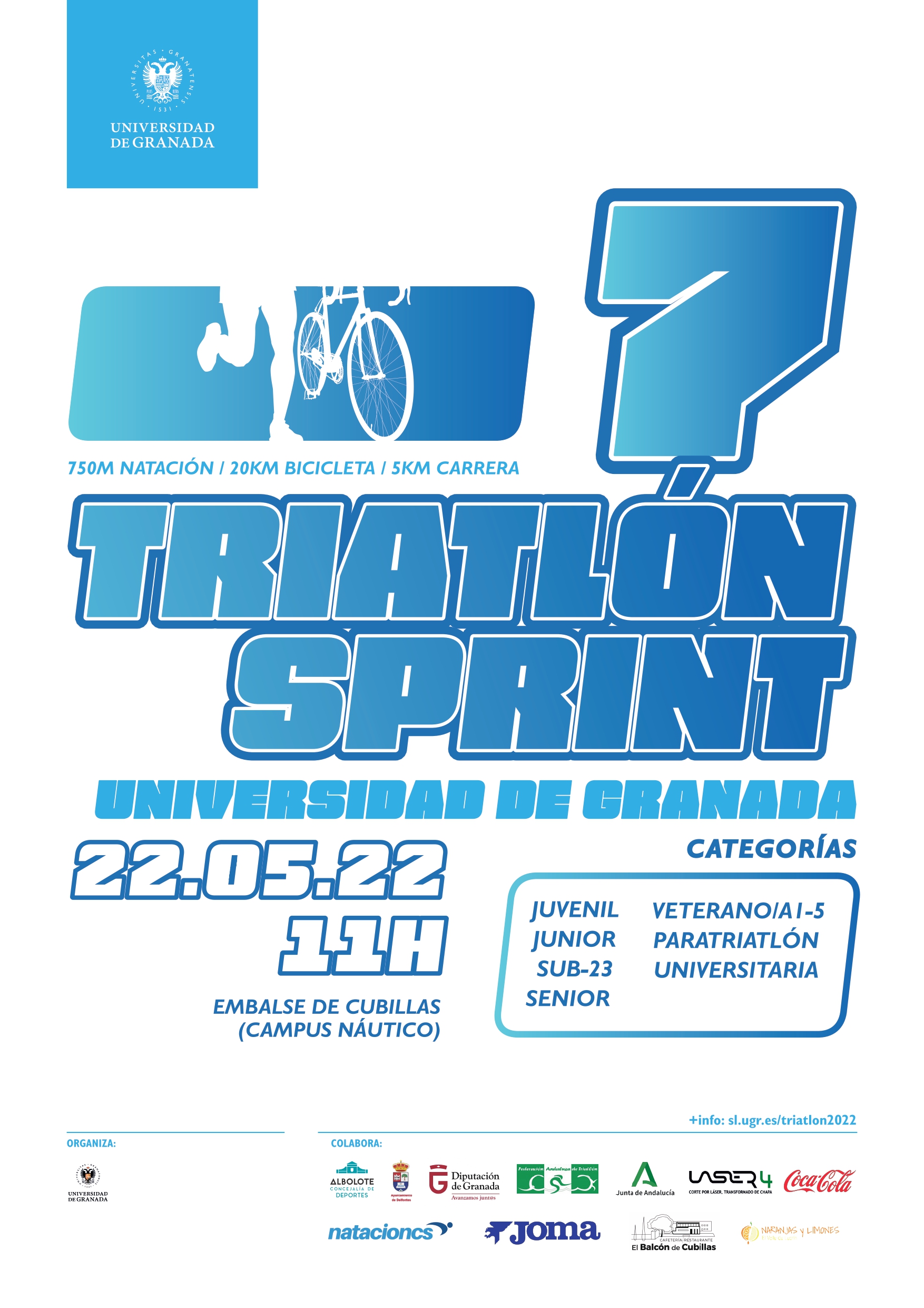 cartel del VII Triatlón Sprint Universidad de Granada