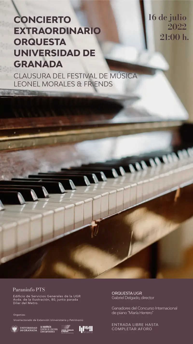 cartel del concierto - teclado de un piano