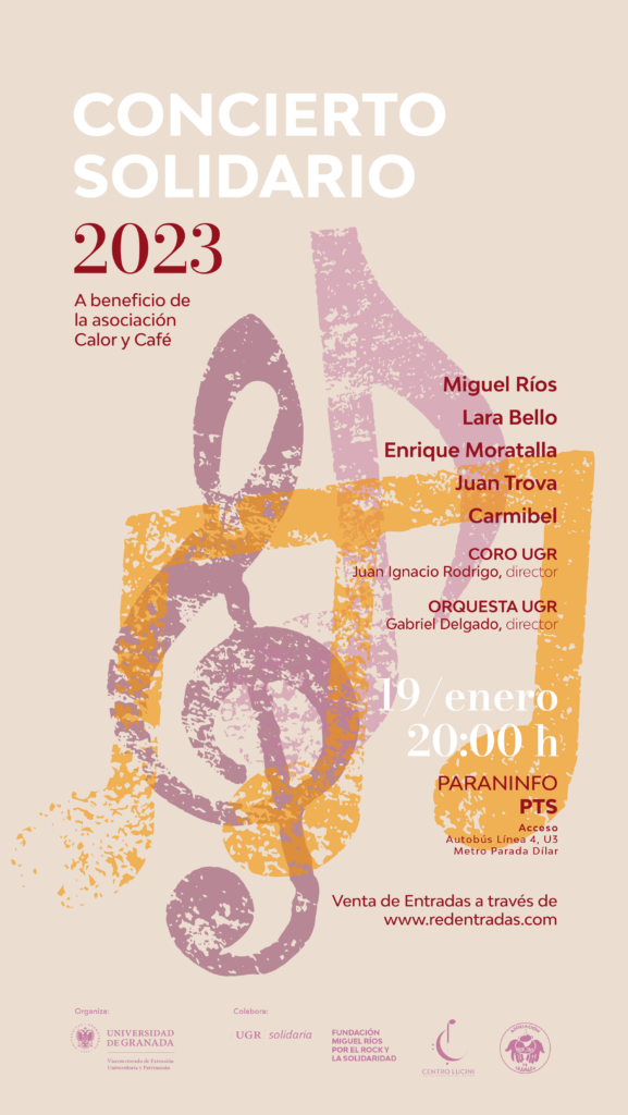 cartel del concierto solidario para la Asociación Calor y Café