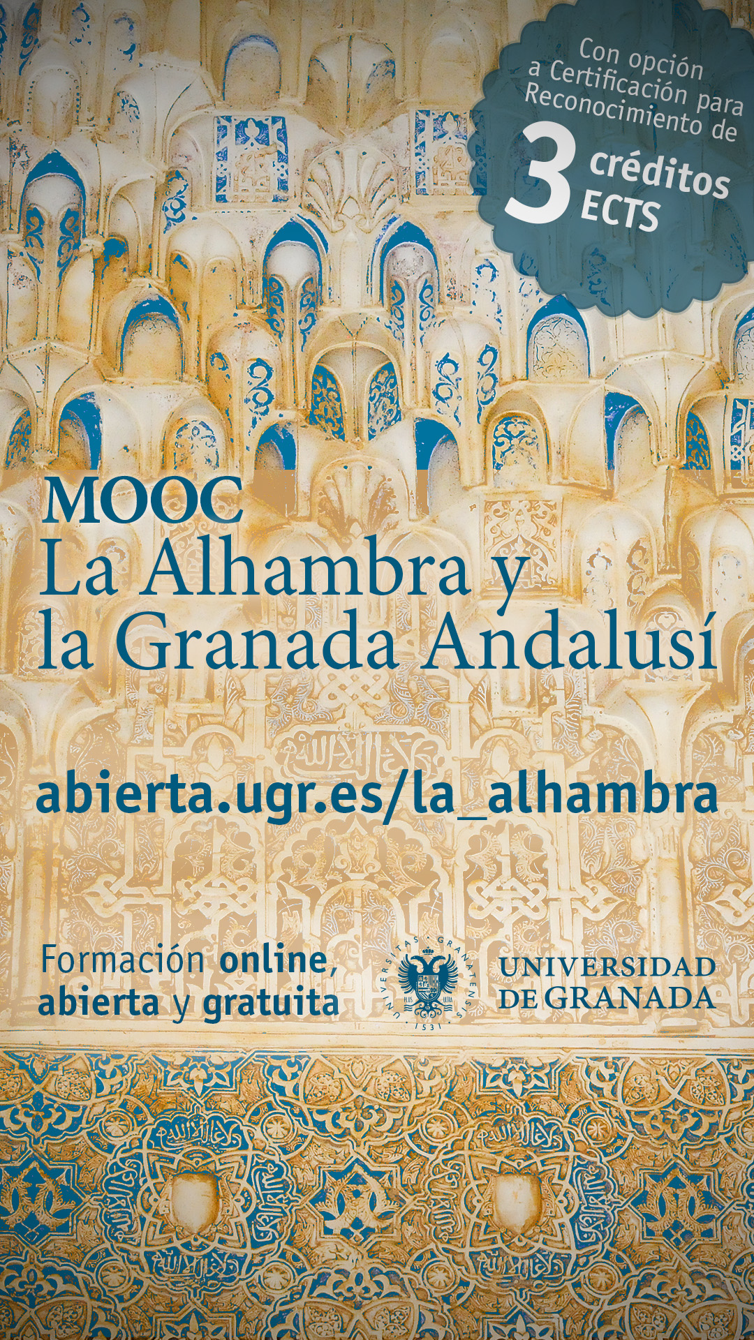 cartel MOOC “La Alhambra y la Granada Andalusí”