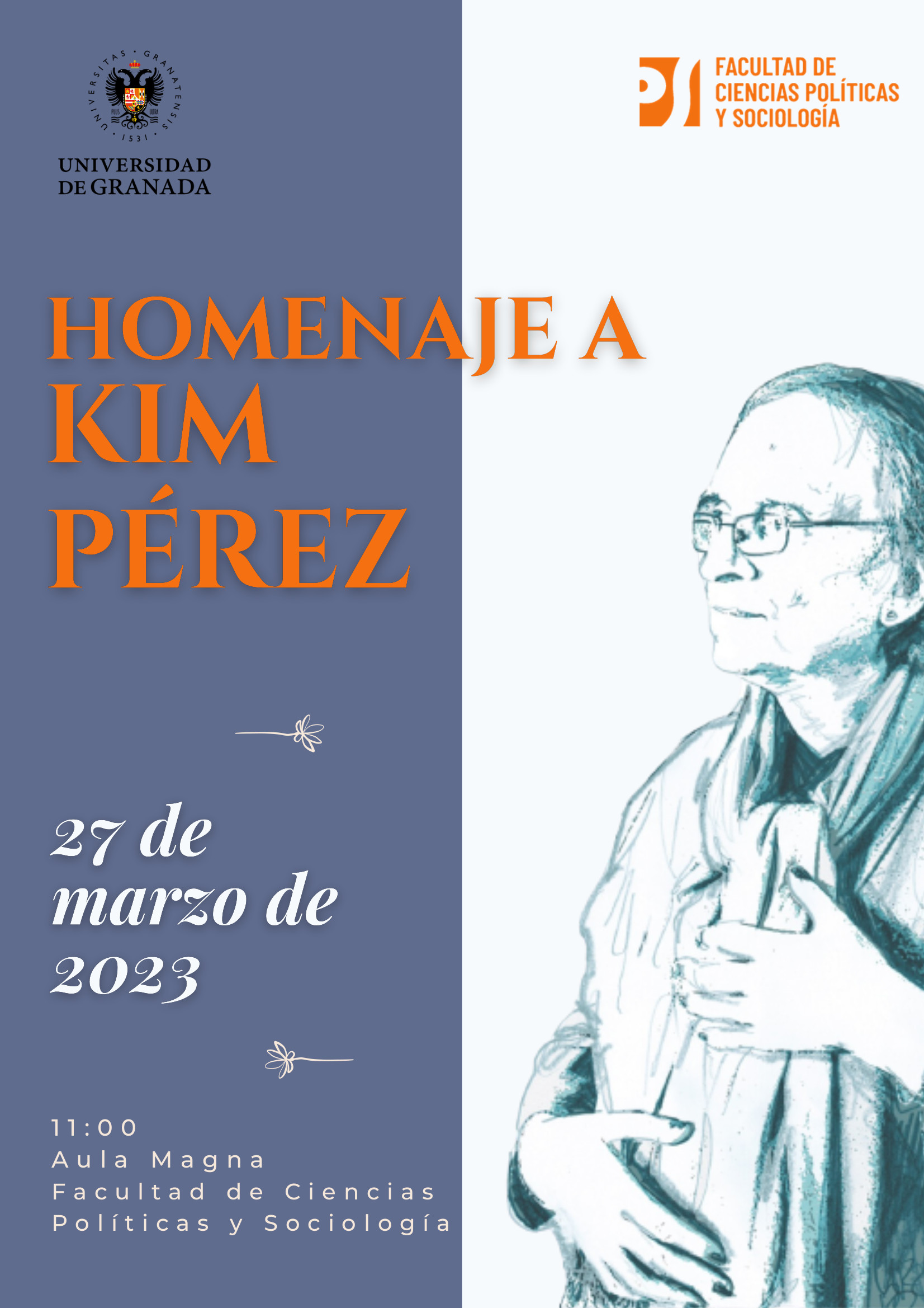 cartel Acto de homenaje a la profesora Kim Pérez