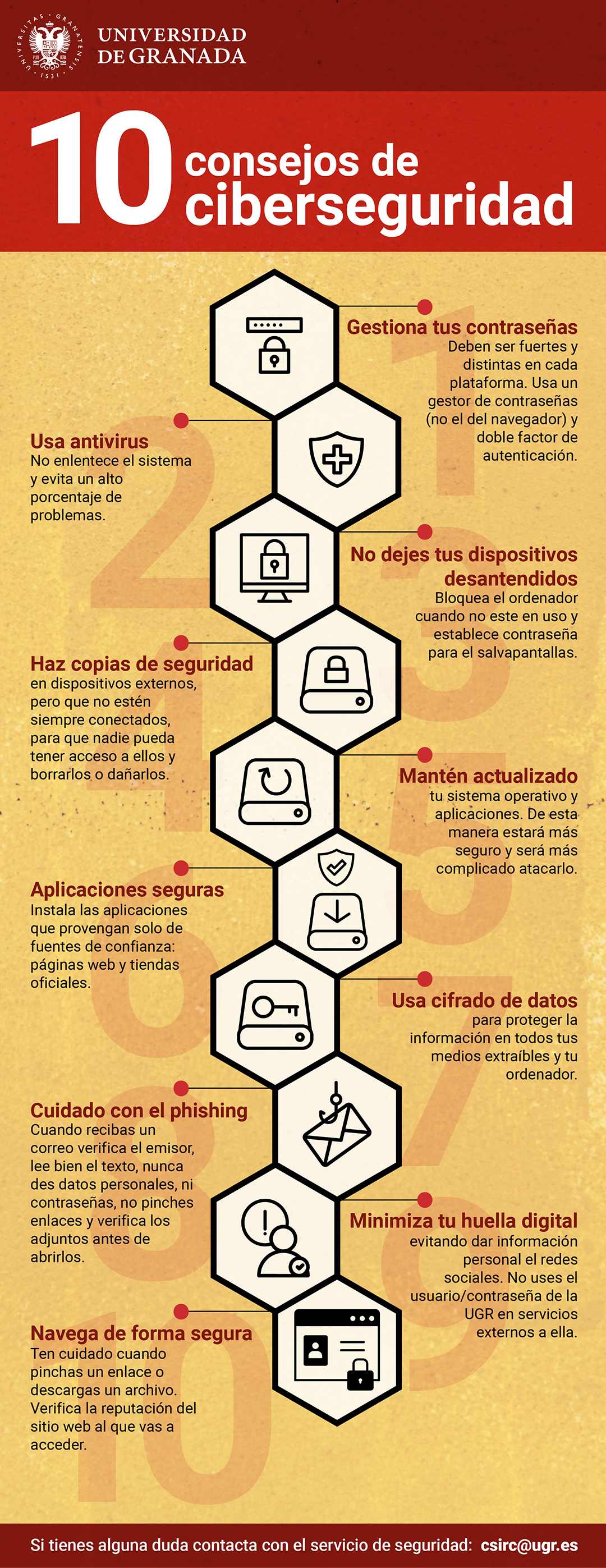 infografía decálogo de ciberseguridad