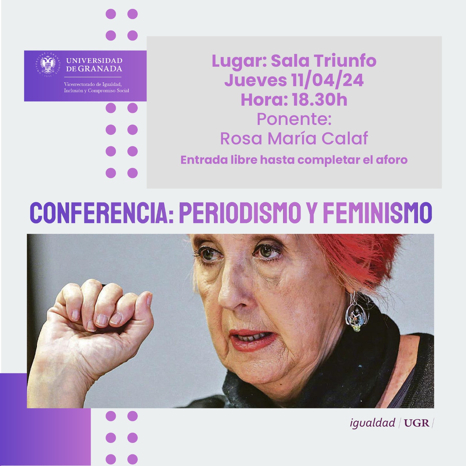 Conferencia «Periodismo y feminismo», impartida por Rosa María Calaf
