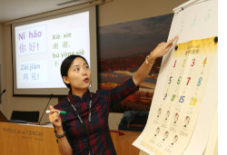 A teacher teaching Chinese