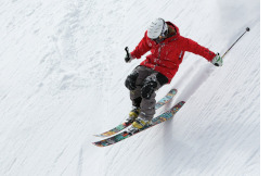 A person skiing