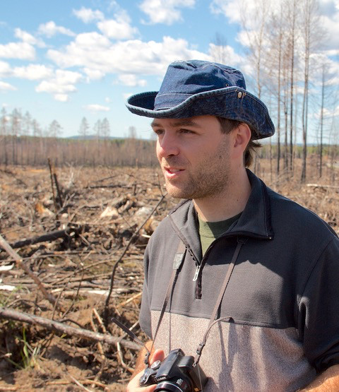 A researcher visiting a forest