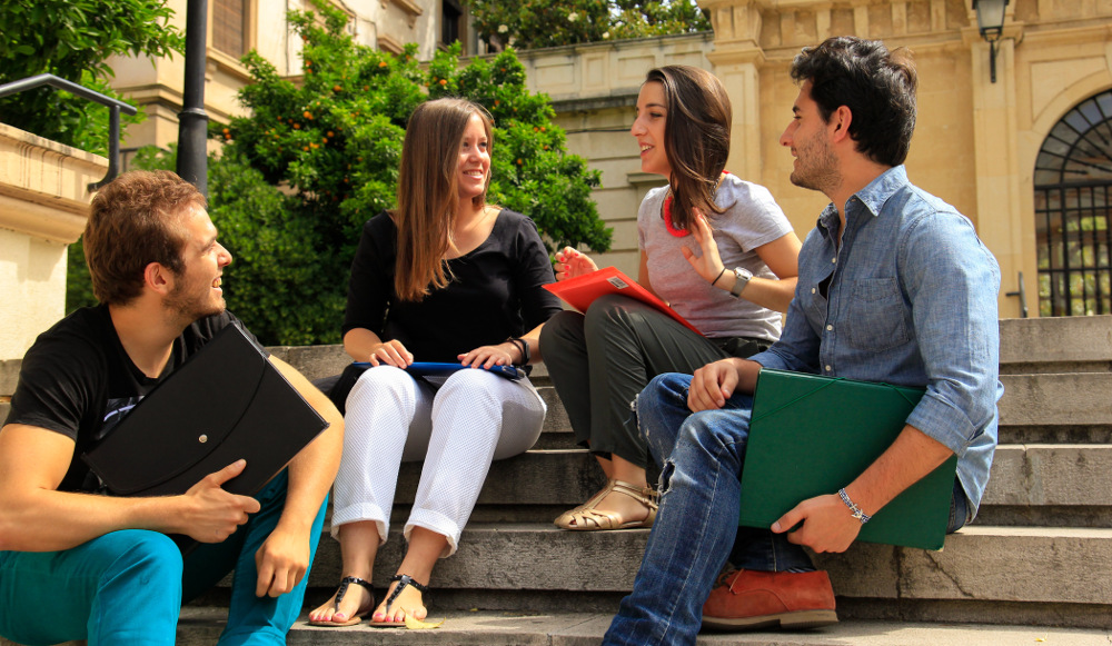 Four students sitted