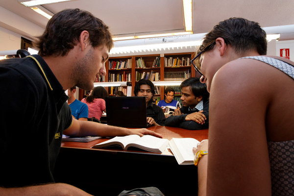 Students at the Library