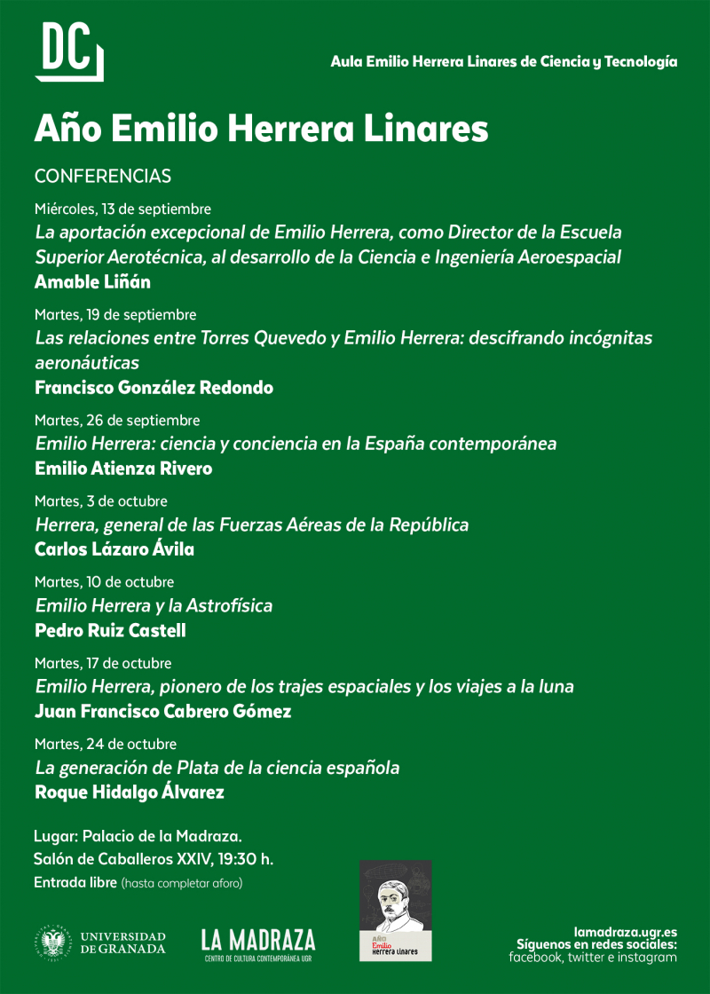 Cartel de conferencias del año de Emilio Herrera Linares