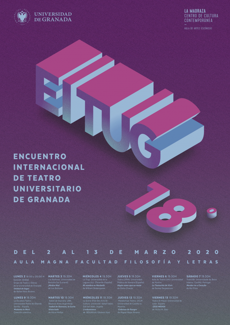 cartel del Encuentro Internacional de Teatro Universitario de Granada