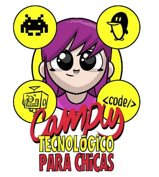 Cómic tipo manga como logo del Campus Tecnológico para Chicas