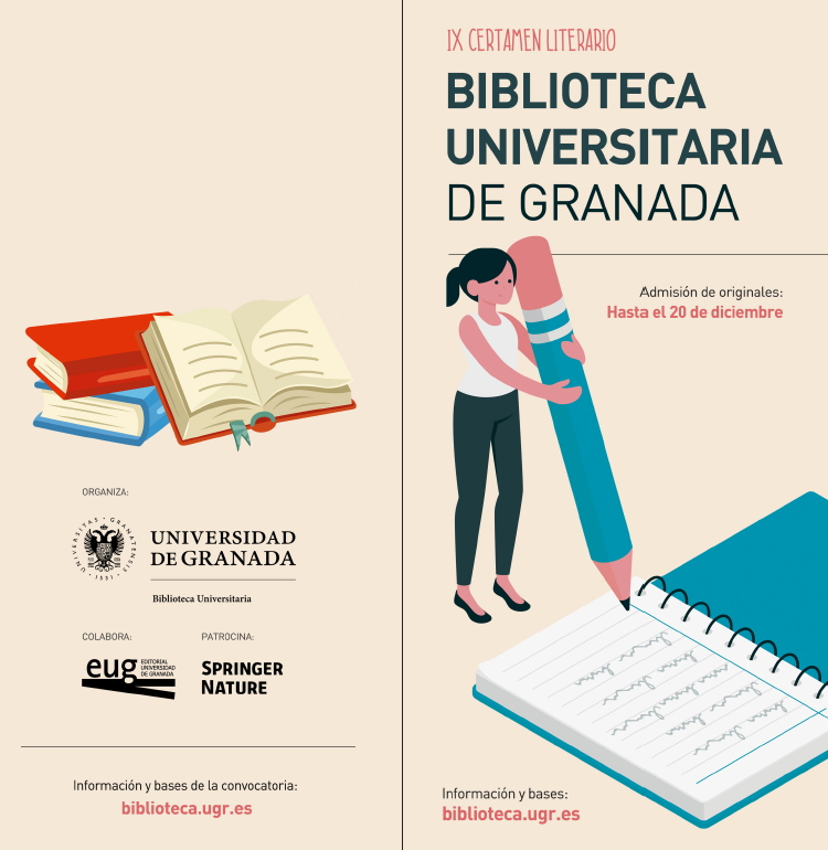 Cartel de IX Certamen Literario de la Biblioteca Universitaria de Granada