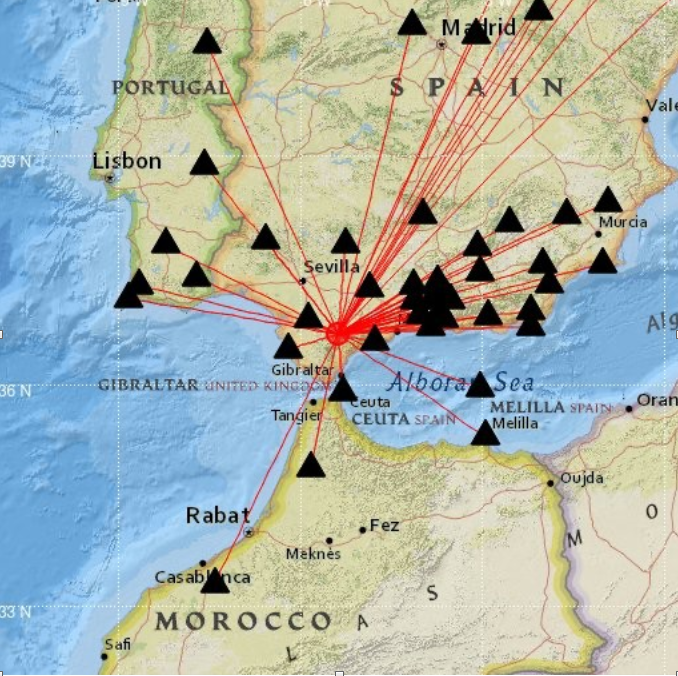Mapa de intensidades del Terremoto