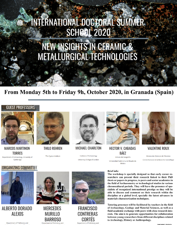 ponentes de la International Doctoral Summer School 2020: new insights in ceramic & metallurgical...