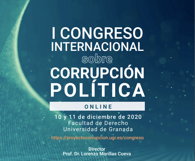 Cartel con la leyenda I Congreso Internacional sobre Corrupción Política 