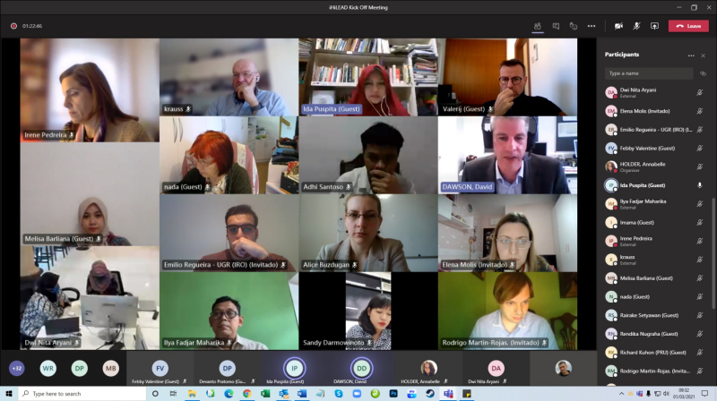 captura de pantalla de una reunión virtual del proyecto iHiLead