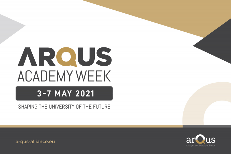 cartel primera Arqus Academy Week sobre las universidades del futuro