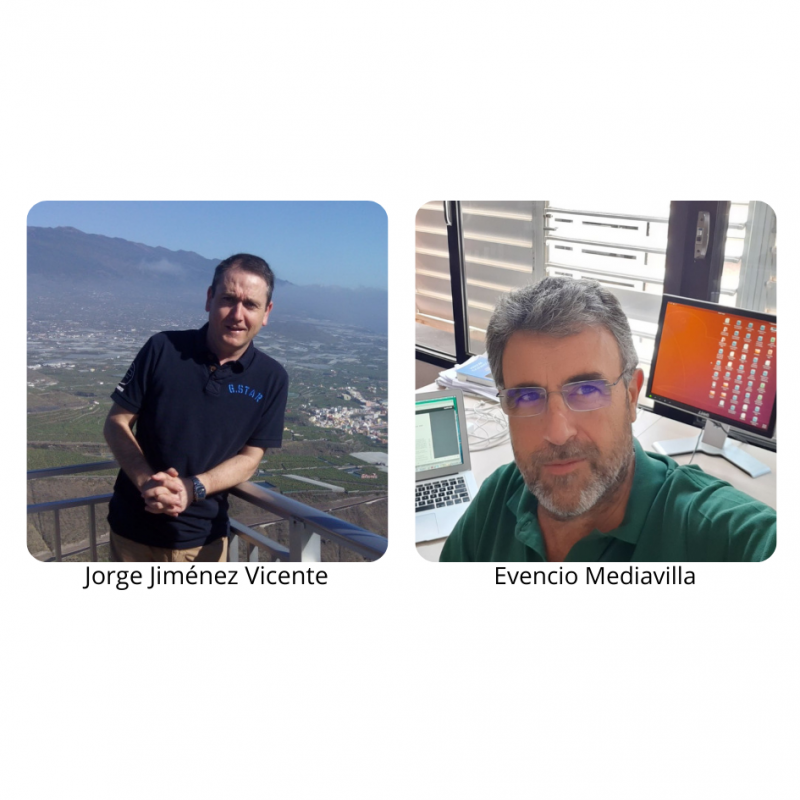 Los investigadores Jorge Jiménez-Vicente (UGR) y Evencio Mediavilla (IAC).