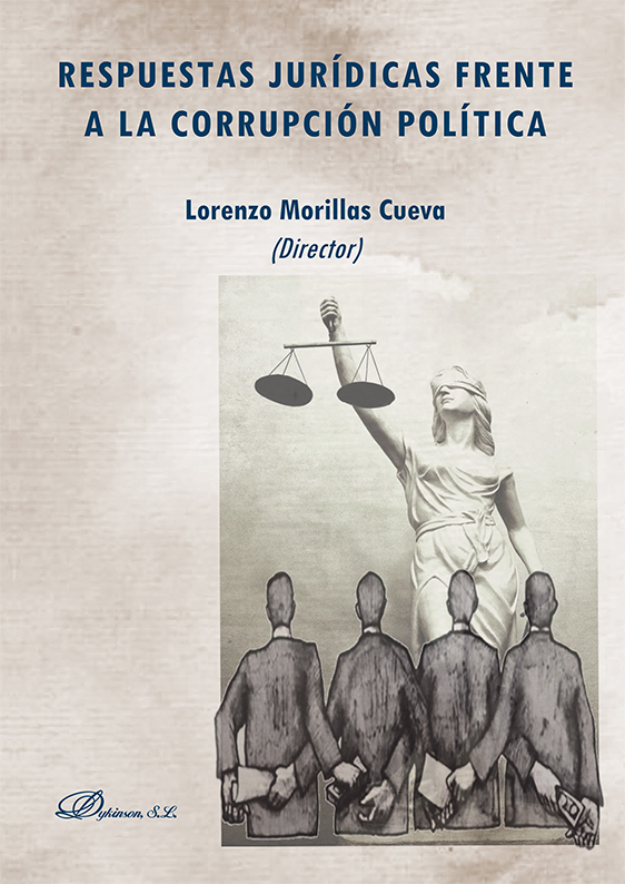portada del libro,fotomontaje con dibujos para representar que la justicia es ciega
