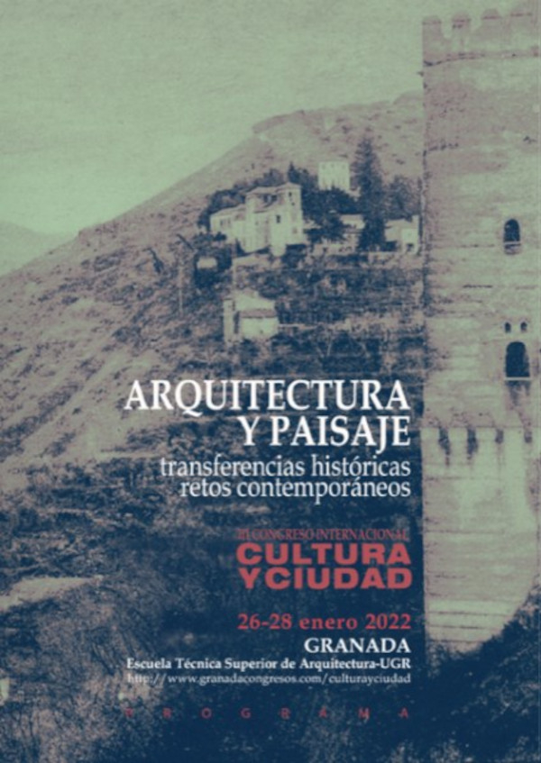Cartel del evento. Foto antigua tomada desde La Alhambra