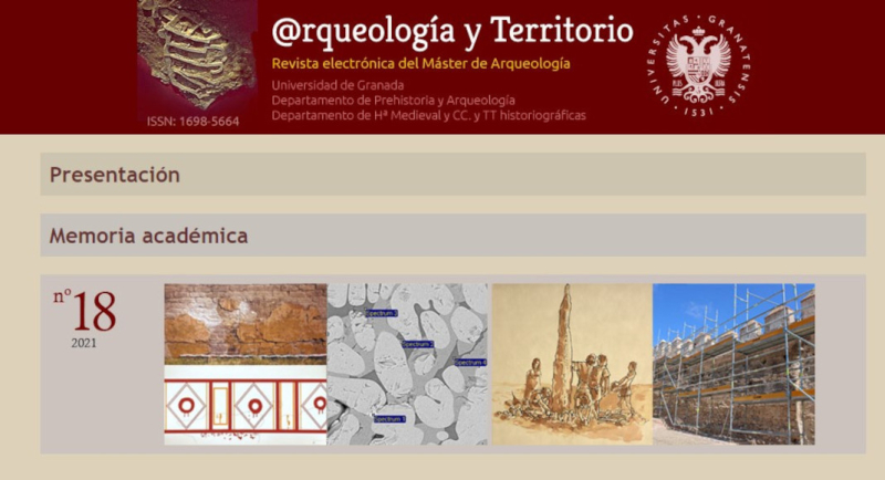 Creatividad promocional de la revista Arqueología y Territorio 