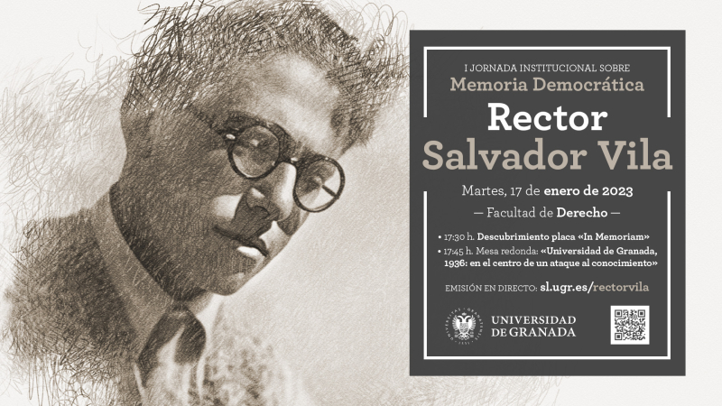creatividad de la  I Jornada Institucional sobre Memoria Democrática ‘Rector Salvador Vila’