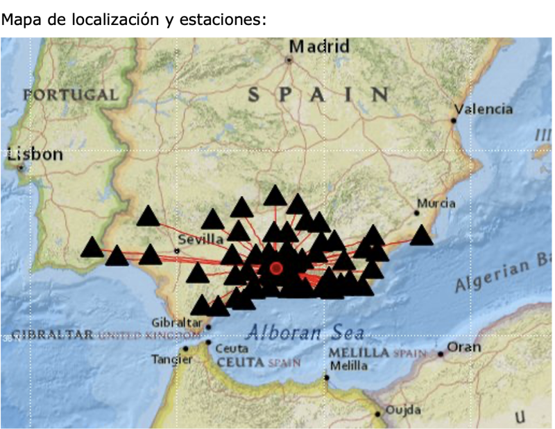 mapa de localización del terremoto
