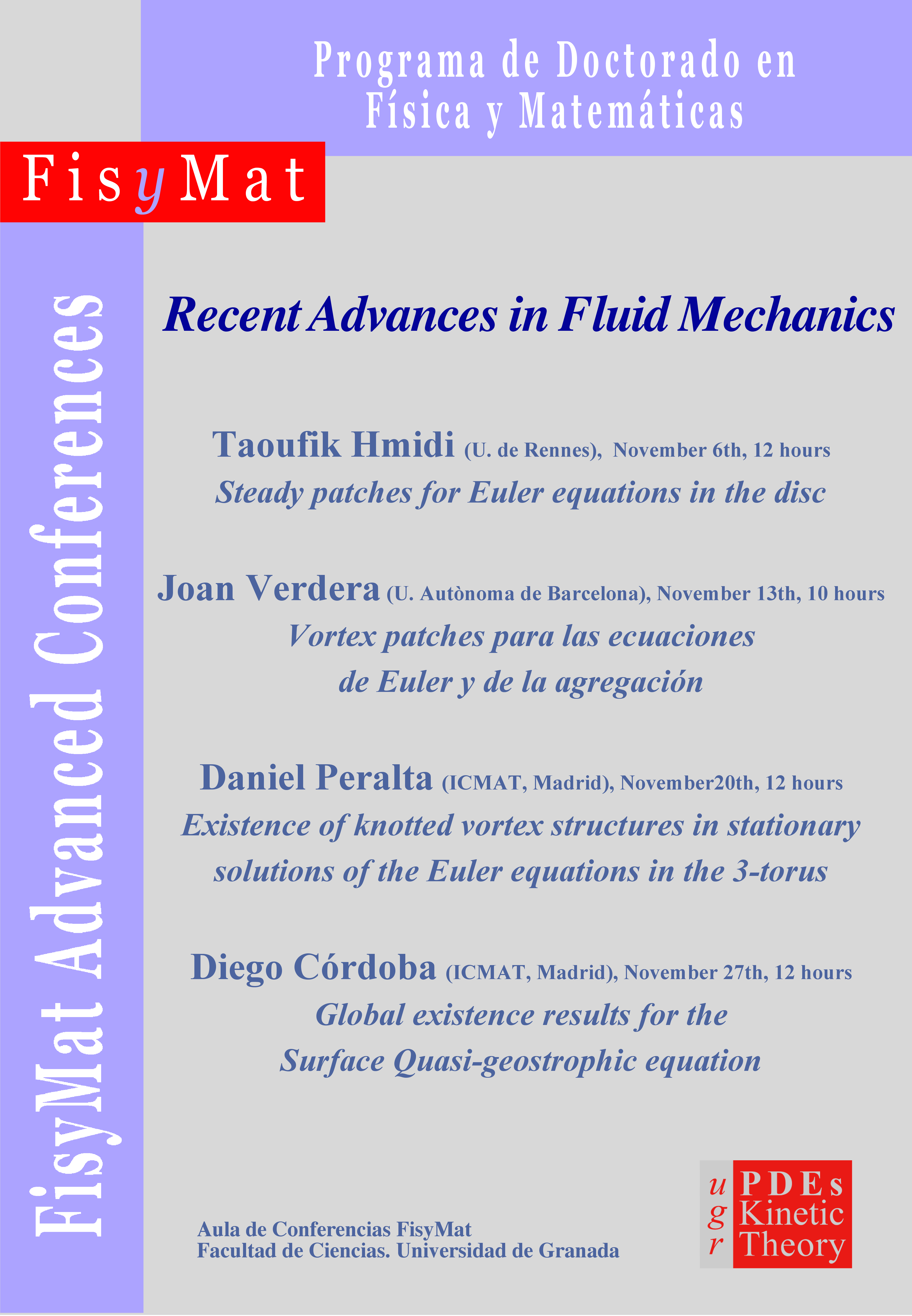 FisyMat Advances Conferences: Recent Advances in Fluid Mechanics