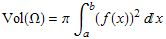 Vol(&Omega;) = &pi;&int;_a^b (f(x))^2x
