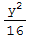 y^2/16