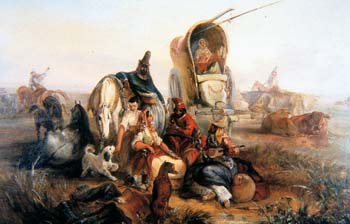 Rugendas. Gauchos descansando en la pampa, 1846