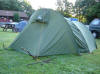 Tent fixed with branches