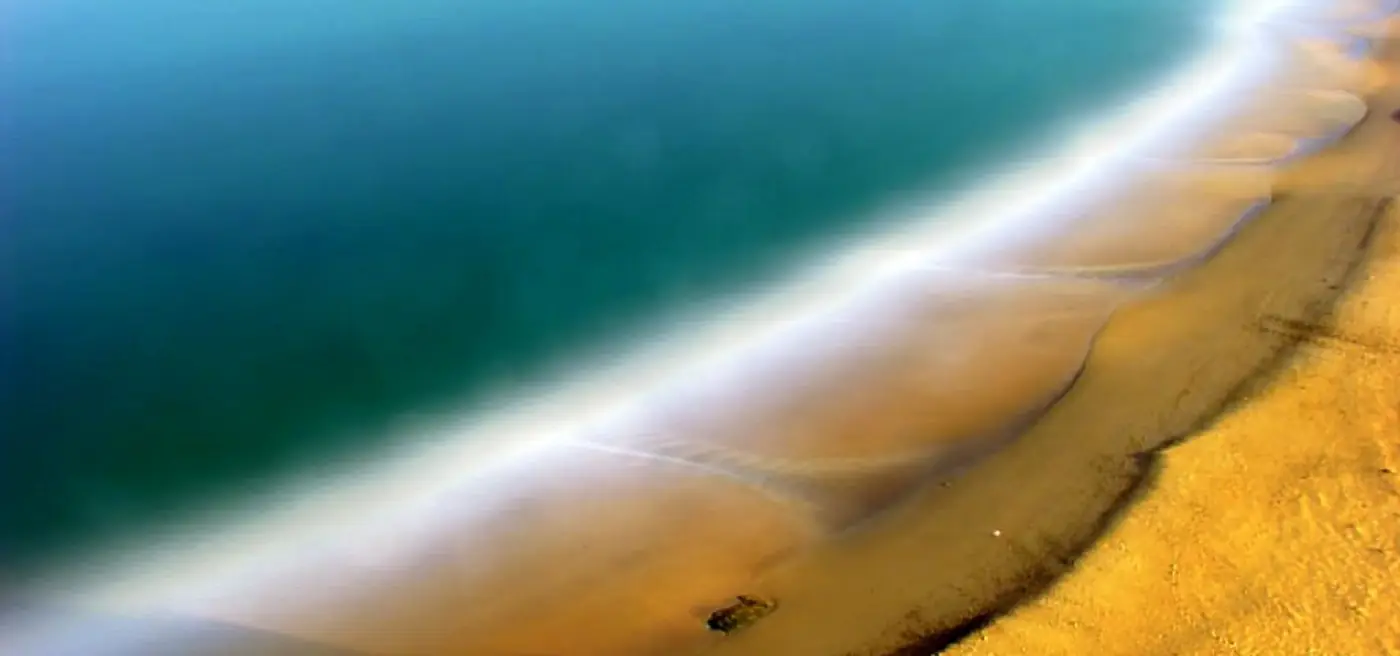 Time-averaged image of rip currents at Trafalgar (Cádiz, Spain)